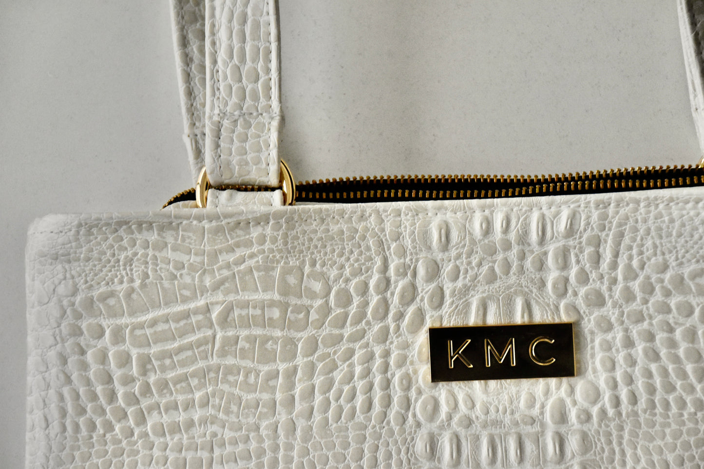 The East-West Handbag — Bone 'Aqualine Marine Crocodile'