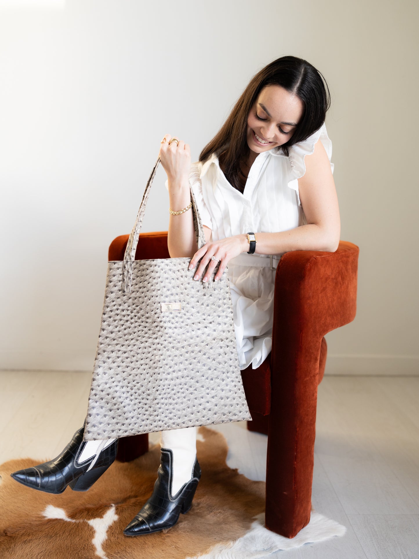 The North-South Tote — Taupe 'Ostrich'