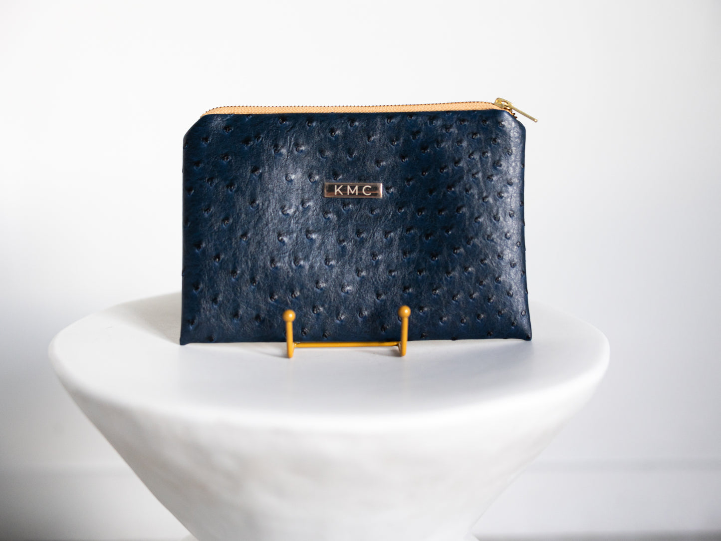 The Essential Clutch — Navy 'Ostrich'