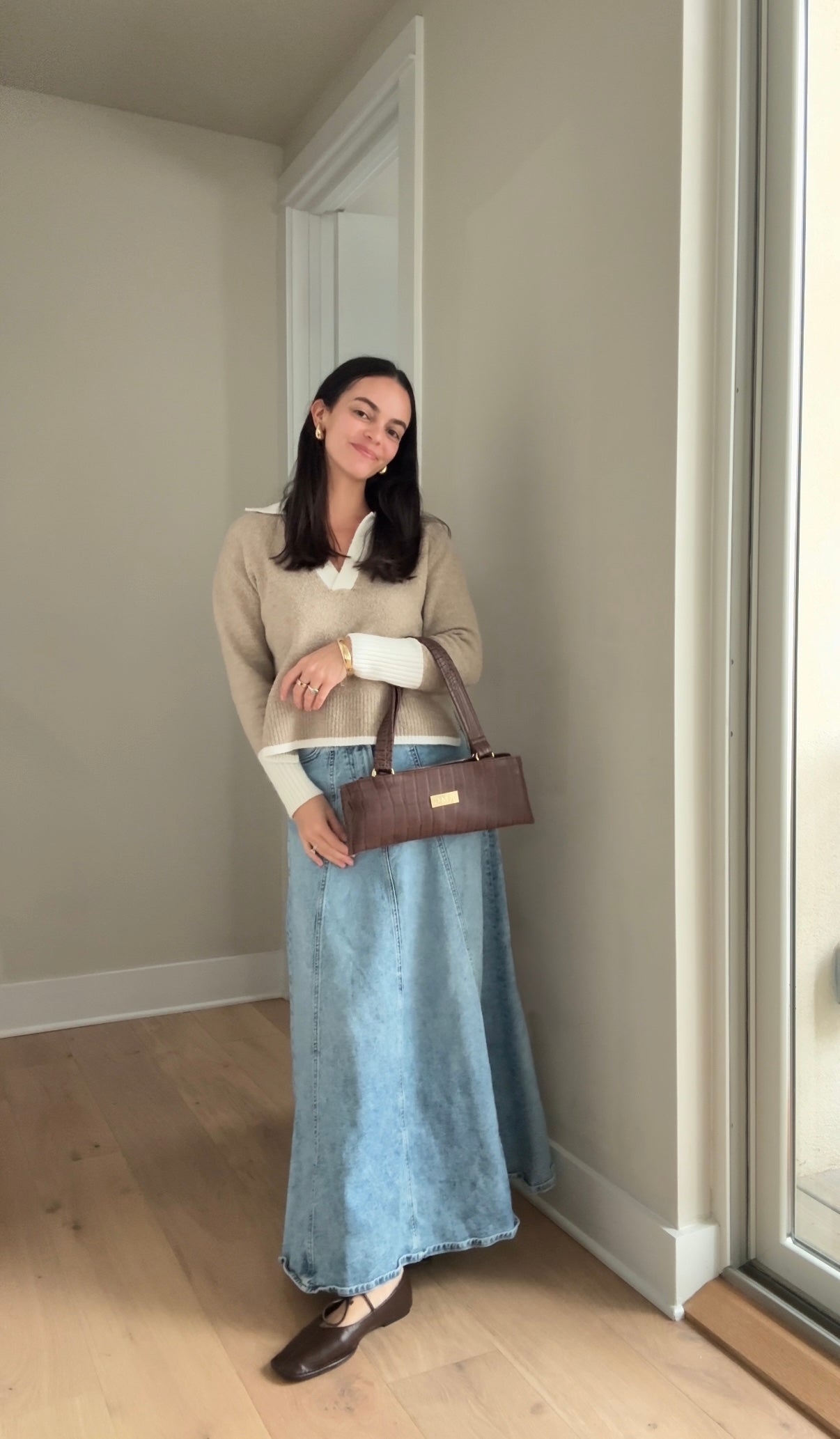 The East-West Handbag — Dark Chocolate 'Big Crocodile'
