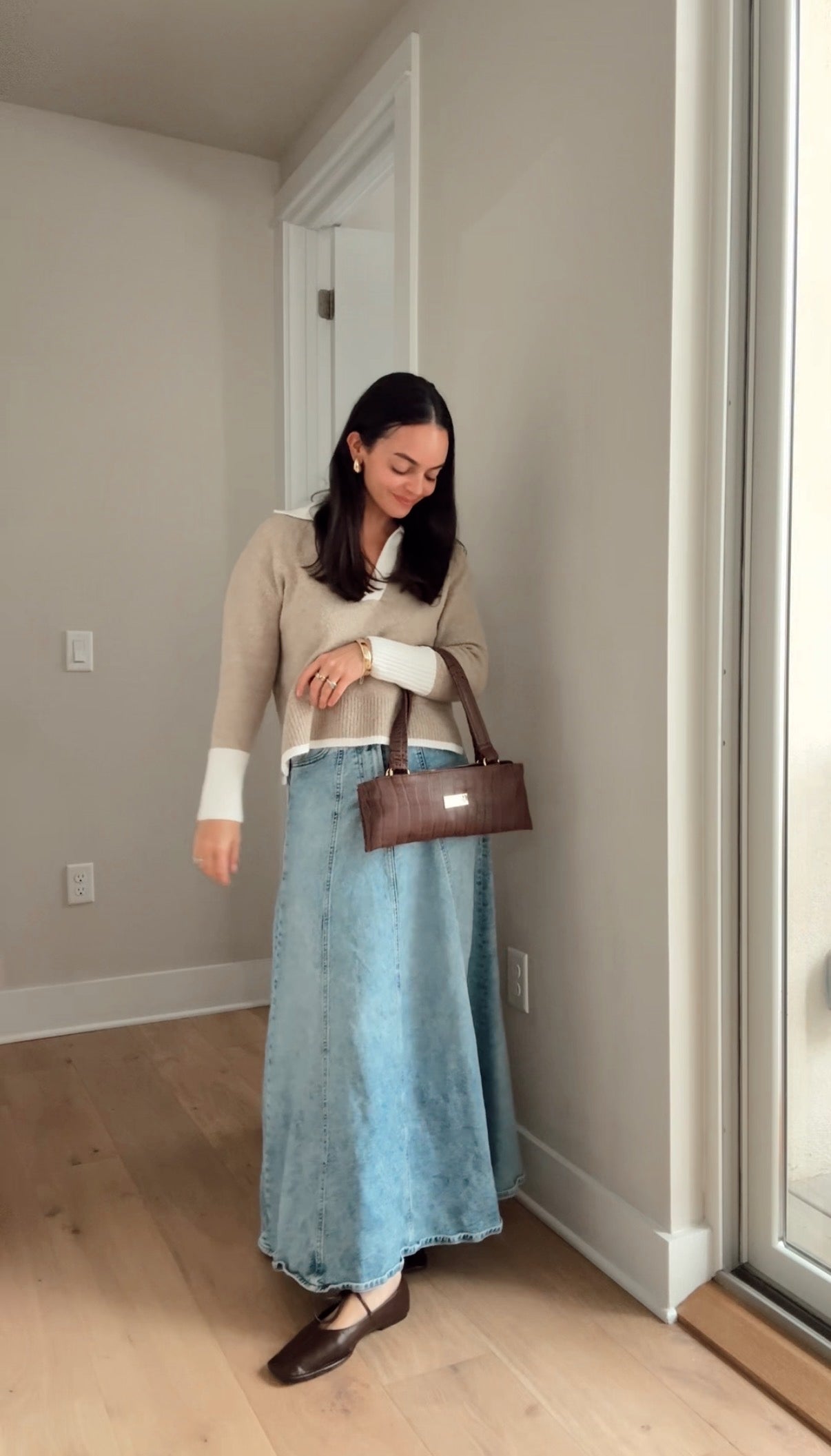 The East-West Handbag — Dark Chocolate 'Big Crocodile'