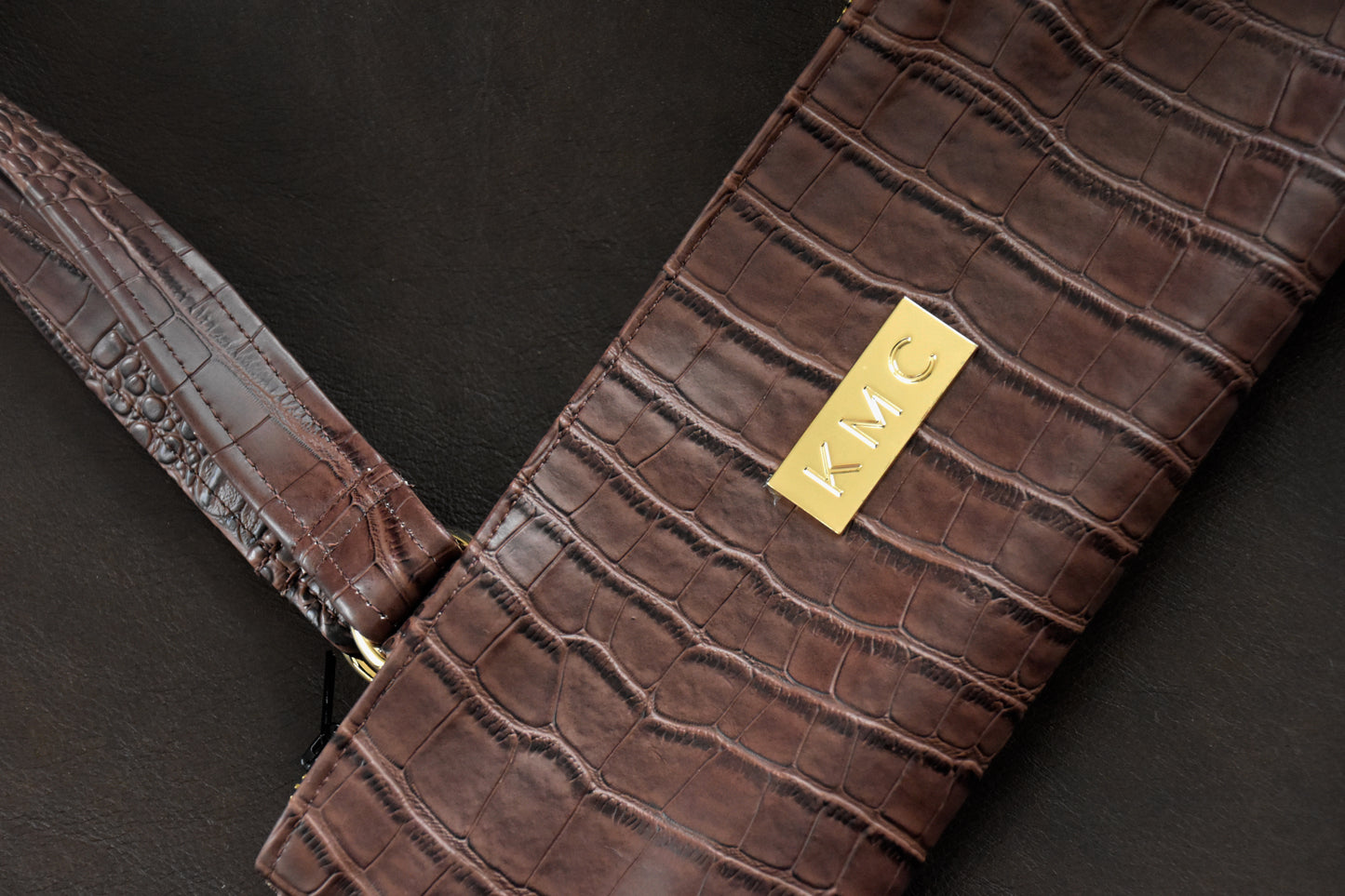 The East-West Handbag — Dark Chocolate 'Big Crocodile'