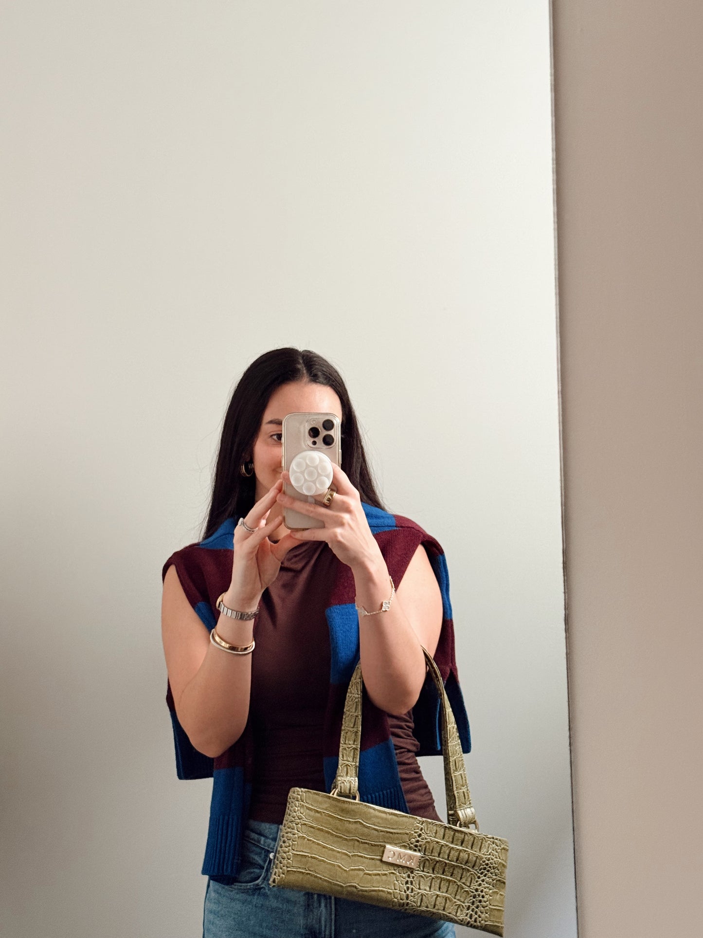 The East-West Handbag — Matcha 'Big Crocodile'